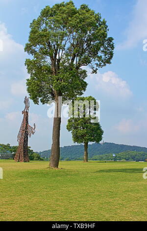 Scenery of Songjiang Moon Lake Sculpture Park in Shanghai Stock Photo