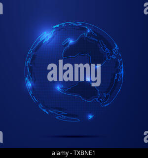 Dark blue technology earth, globalization, internationalization, science and technology concept abstract graphics Stock Photo