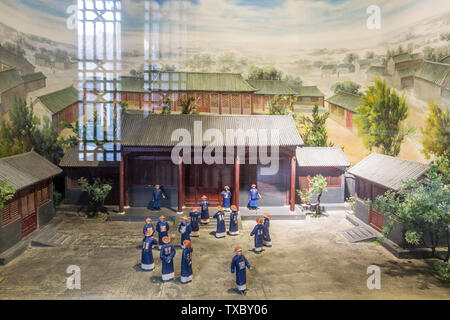 Du Weitian's former residence, the activity scene of officials in the Qing Dynasty Stock Photo