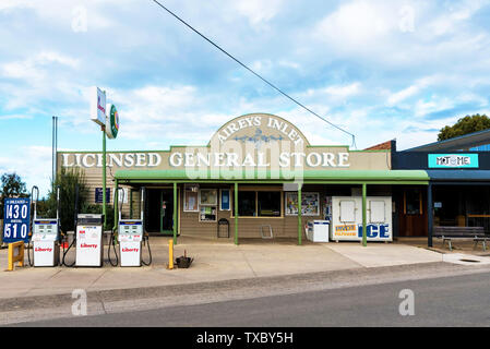 August 1, 2018: Facade of an old gas station in the Great Ocean Road, Australia. Stock Photo