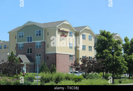 Hamilton New Jersey - June 23, 2019:Sign for the Residence Inn Court House, an all suite extended stay hotel, by Marriott - Image Stock Photo