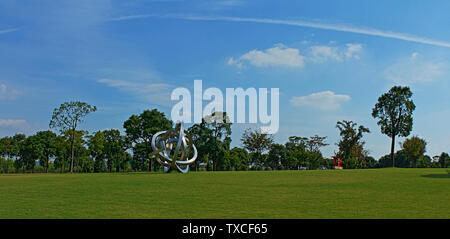 Scenery of Songjiang Moon Lake Sculpture Park in Shanghai Stock Photo