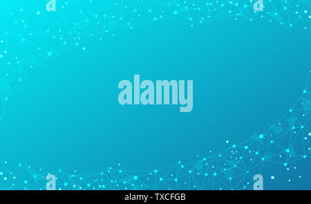 Interconnected dot wire material with a sense of technology. Big data concept background. Stock Photo
