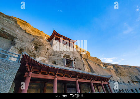 Mogao Grottoes Scenic Area in Dunhuang, Gansu Province Stock Photo