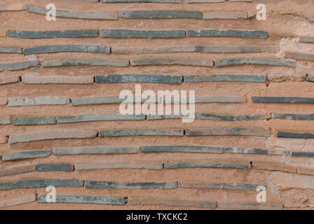 Old Brown Bricks Wall Pattern. Stock Photo