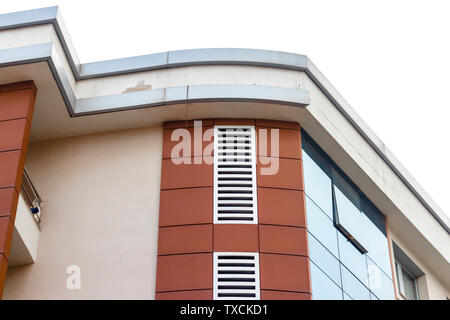 a corner shoot from a modern building with red bricks on it. photo has taken from izmir/turkey. Stock Photo