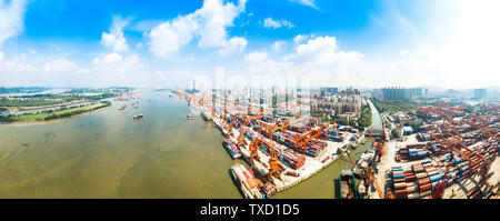 Huangpu Port Wharf, Guangzhou City, Guangdong Province Stock Photo