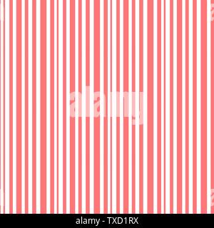 Red white striped fabric texture seamless pattern. Vector illustration. Stock Vector