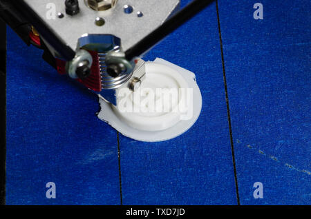 3D printer is printing bitcoin model Stock Photo