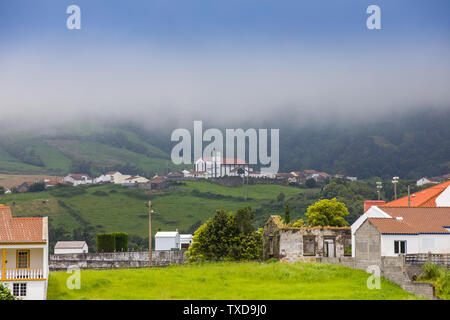 Parish Church in Nossa Senhora dos Remedios village, Sao Miguel island, Azores, Portugal Stock Photo