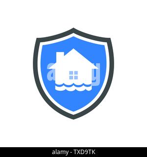 Homeguard Flood Protection Vector Symbol Graphic Logo Design Template Stock Vector