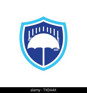 Rain Protection Illustration Shield Vector Symbol Graphic Logo Design Template Stock Vector