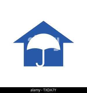 Home Protection Simple Vector Symbol Graphic Logo Design Template Stock Vector