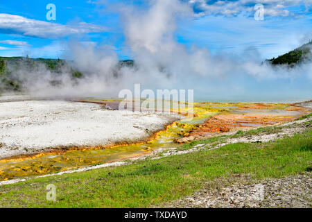 Salt, Minerals, and the Fragile Landscape at Grand Prismatic Stock Photo