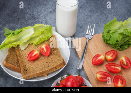 Nutritional, healthy, loving breakfast Stock Photo