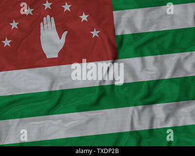 Closeup of Ruffled Abkhazia Flag, Abkhazia Flag Blowing in Wind Stock ...