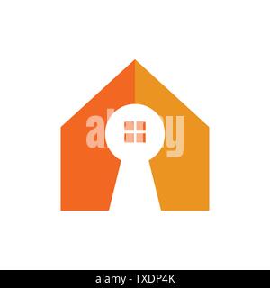 Key Hole Home Shape Vector Symbol Graphic Logo Design Template Stock Vector