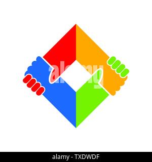 Holding Hand Unity Social Campaign Vector Symbol Graphic Logo Design Template Stock Vector