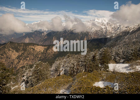 Chaukhamba mountains from Tungnath, Uttarakhand, India, Asia Stock Photo