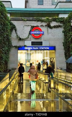 Green Park underground railway station, London, England, UK, United Kingdom Stock Photo