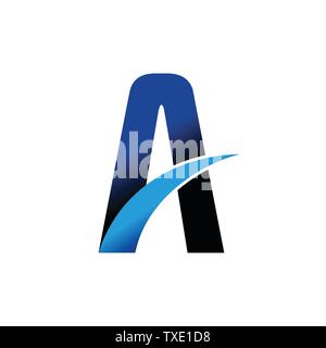 Highway Lane Letter A Swoosh Vector Symbol Graphic Logo Design Template Stock Vector