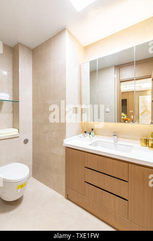 Modern model bathroom space design 3D rendering HD large picture Stock Photo