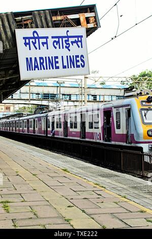 marine lines railway station, Mumbai, Maharashtra, India, Asia Stock Photo