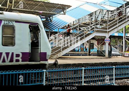 marine lines railway station, Mumbai, Maharashtra, India, Asia Stock Photo