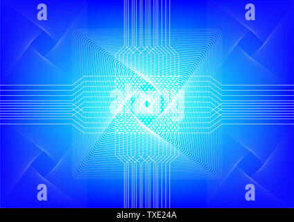 Digital financial technology chip concept background illustration Stock Photo