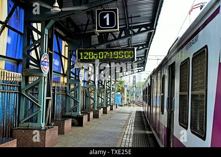 marine lines railway station, Mumbai, Maharashtra, India, Asia Stock Photo