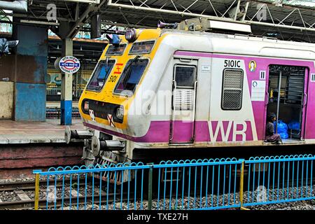 marine lines railway station, Mumbai, Maharashtra, India, Asia Stock Photo