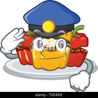 Police stuffed pepper isolated with the cartoon Stock Vector