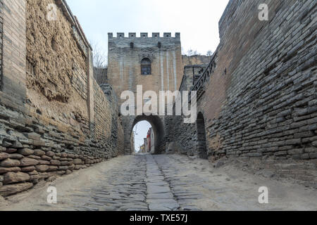 Architectural relics of the ancient castle in Liang Village, Pingyao, Shanxi Province Stock Photo