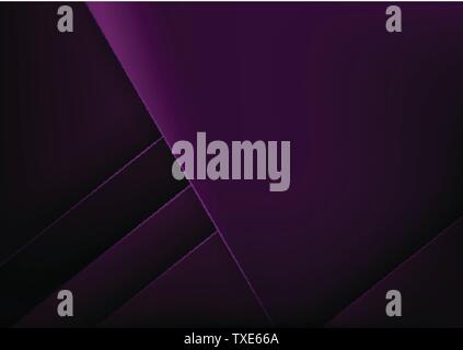 Abstract background purple and dark tone color with basic geometry element layered overlap with highlight and shadows vector illustration Stock Vector