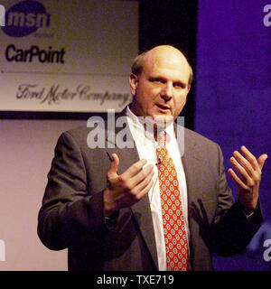 WAP2000011399 - 13 JANUARY 1999 - WASHINGTON, DC, USA: Steve Ballmer, President of Microsoft Corp., shown in this September 20, 1999 file photo, was promoted to President and CEO of Microsoft, January 13.  Ballmer will overtake management of the company from Bill Gates who will become Chairman and Chief Software Architect so he can concentrate more effort on internet software.  jr/Terry Schmitt/FILE     UPI Stock Photo