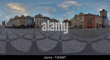 360 degree panoramic view of Old Town Square, Prague, Czech Republic (Czechia)