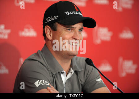 Golfer Zach Johnson, winner of last week's BMW Championship, talks about his mindset going into the PGA Tour Championship on September 17, 2013 at East Lake Golf Club in Atlanta. Each of the 30 top players in the field at this week's Tour Championship has a chance to win the FedExCup. UPI/David Tulis Stock Photo