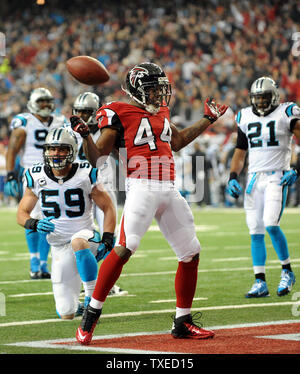 13 December 2009: Atlanta Falcons running back Jason Snelling (44) rushes  in the New Orleans Saints