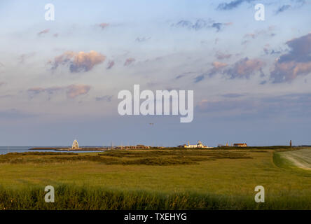 View on the harbor of Juist an East Frisian island in Germany in summer. Stock Photo