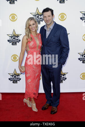 Tony Romo and Candice Crawford arrive at the Directv Super Saturday Night  party on January 31, 2015 in Glendale, Arizona. Photo by Francis Specker  Stock Photo - Alamy