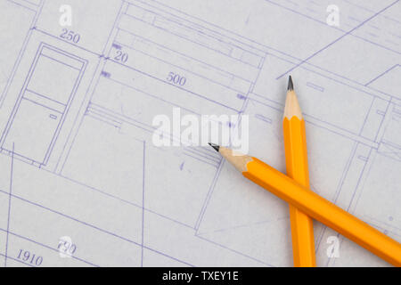 Architectural drawings Stock Photo