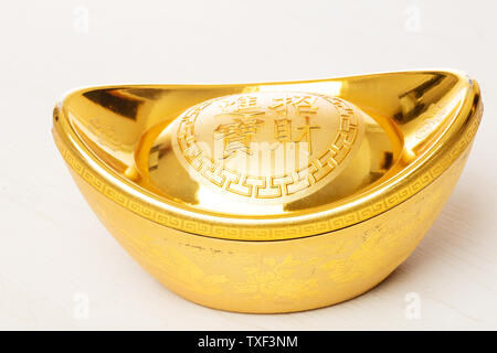 Chinese gold ingot Stock Photo