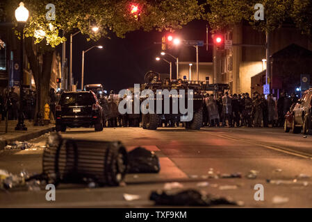 Military Baltimore Riot Baltimore Maryland - Police riot vehicle patrolling streets after death ...