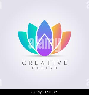 Modern Abstract Flower Vector. Design leaf logos, lotus, rose, beautiful tulips. For health, spa, cosmetics, boutiques, luxurious and colorful.. Stock Vector
