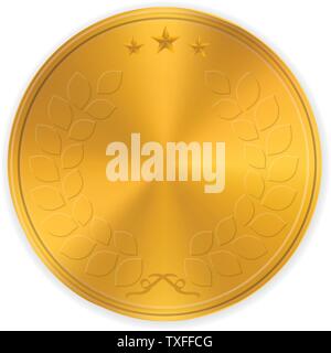 Vector illustration. Criptocurrency with copy space. Coin in gold tones. Stock Vector