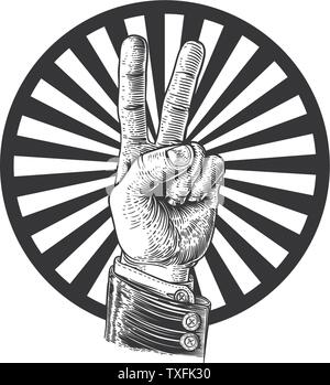 Peace Victory Hand Sign Stock Vector