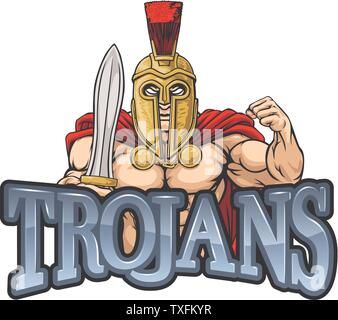 Trojan Spartan Sports Mascot Stock Vector