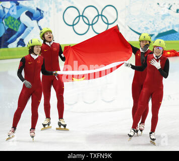 The Chinese speed skate relay team of Linlin Sun (from left), Yang Zhou ...