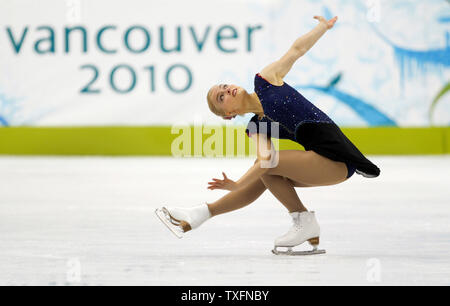 Kiira Korpi of Finland skates her short program in the women's figure skating competition at the 2010 Winter Olympics in Vancouver, Canada on February 25, 2010.     UPI/Brian Kersey Stock Photo