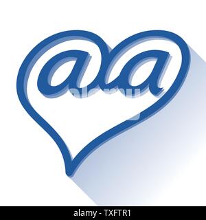At symbols in the shape of the heart, vector Stock Vector